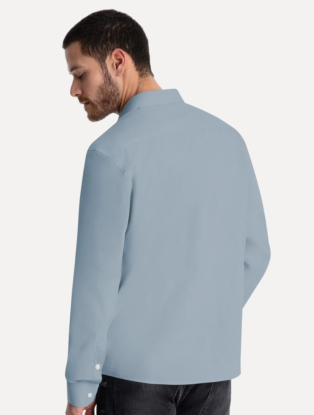 Camisa Ellus Masculina Tricoline LY Classic Anatomic Azul Médio