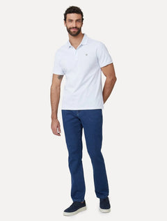 Polo Dudalina Masculina Essentials Extra Cotton Brown Branca