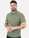 Polo Tommy Hilfiger Masculina Piquet Regular Placket Verde Militar