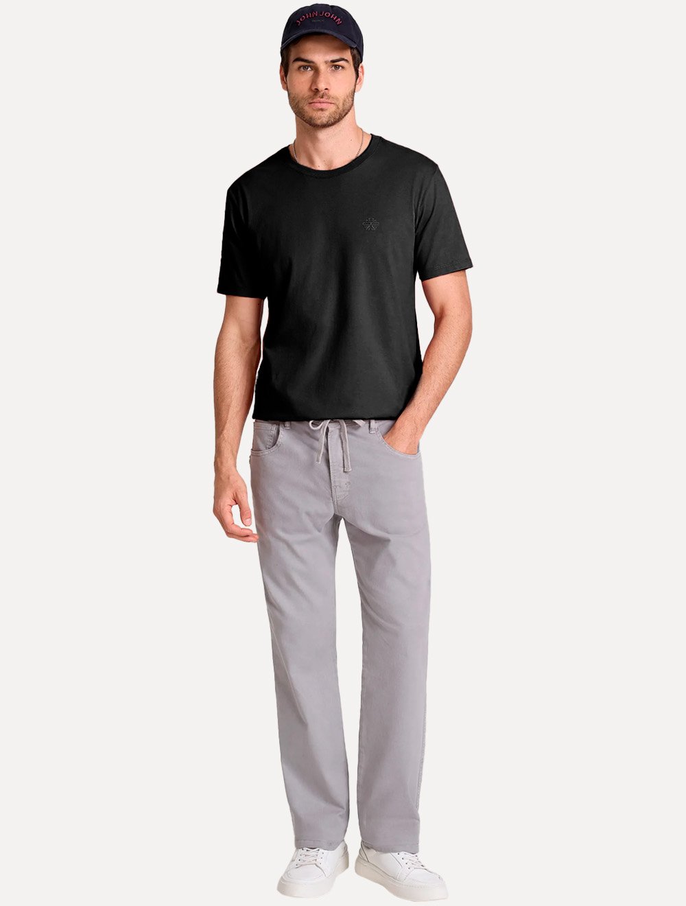 Camiseta John John Masculina Regular Fit Light Transfer Preto 