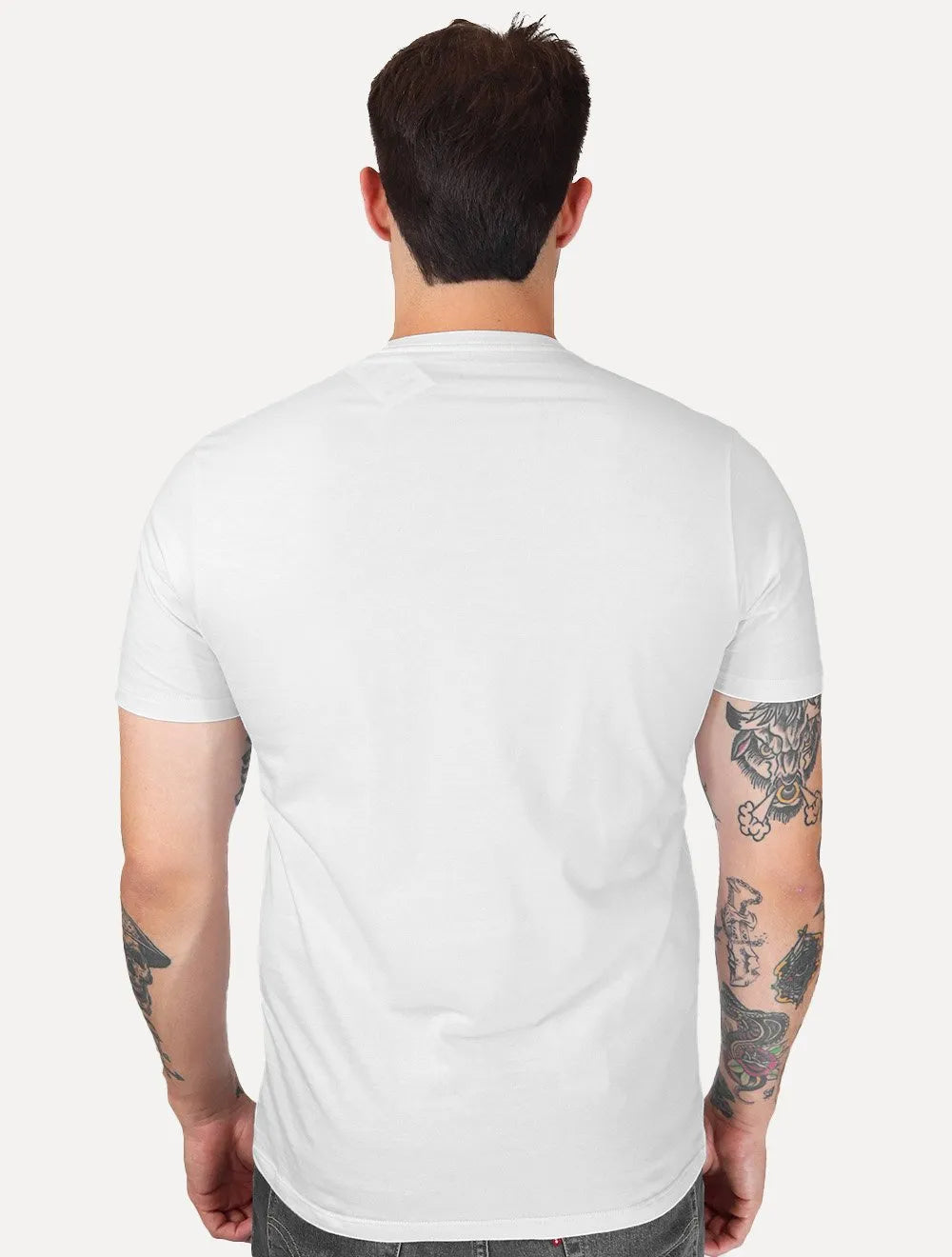 Camiseta Guess Masculina Logo Inc Question Branca