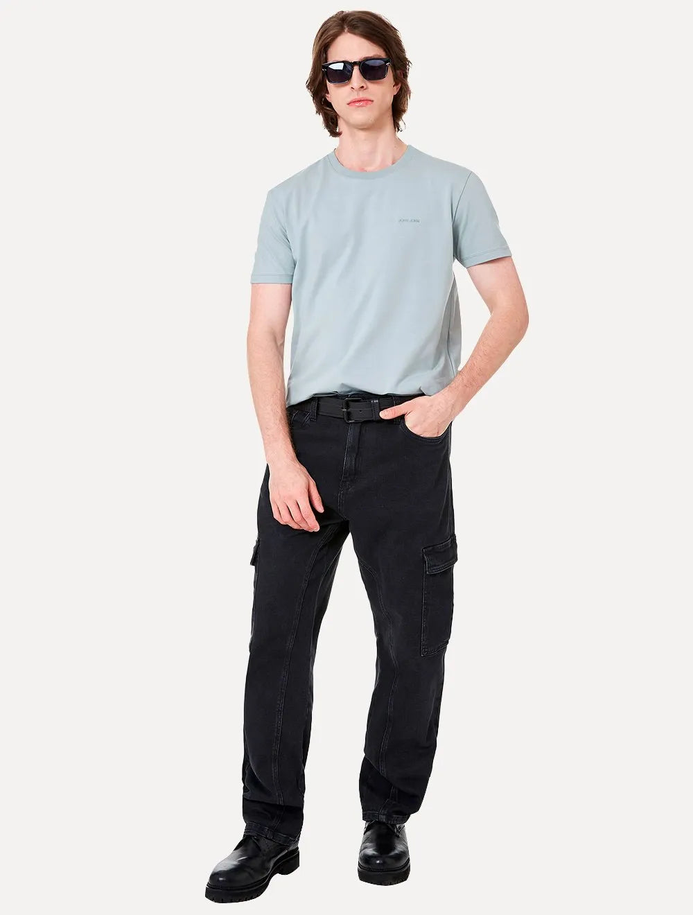 Camiseta John John Masculina Slim Fit Cotton Azul Claro