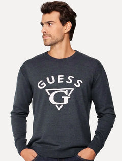 Blusa Guess Masculina Tricot Pullover Triangulo Azul Marinho