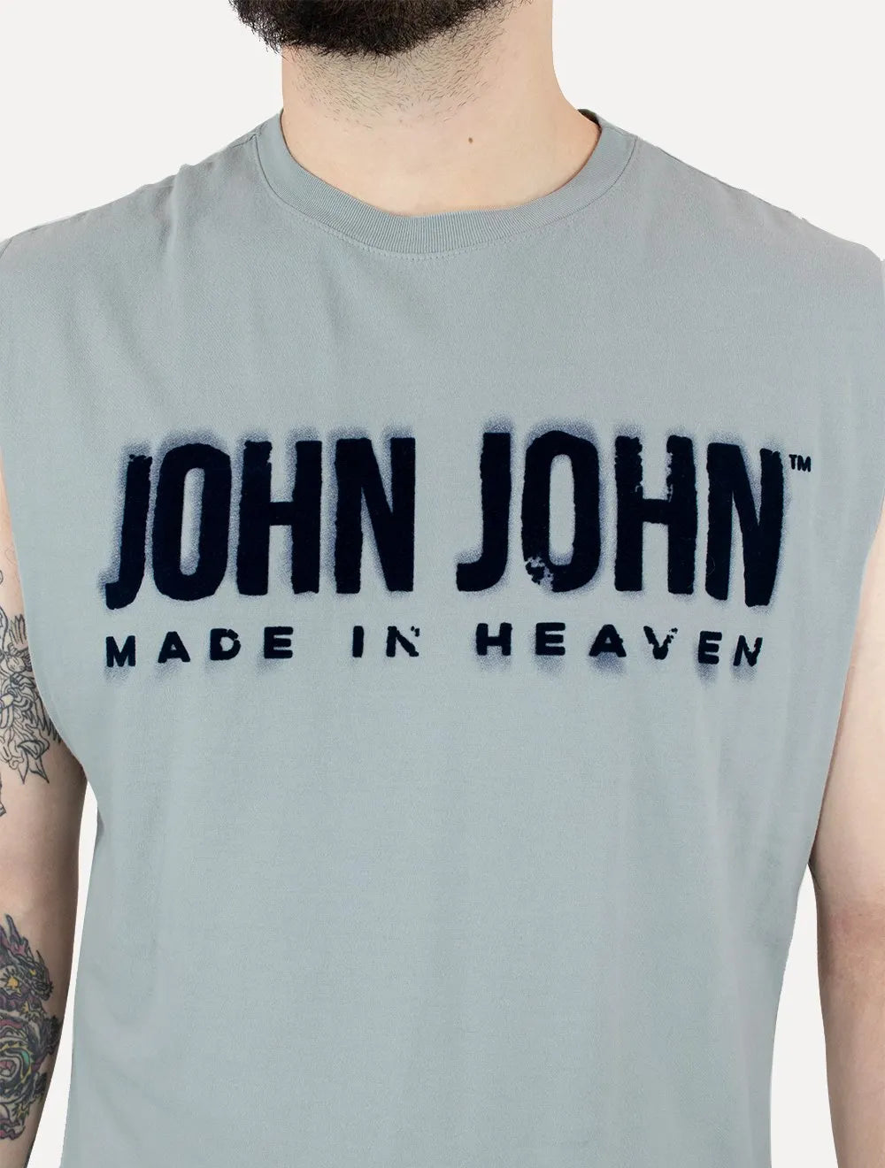 Regata John John Masculina Relaxed Old Spray Cinza Médio
