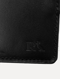 Carteira Reserva Masculina Porta-Cartão Couro Transpasse Bandeira Preta