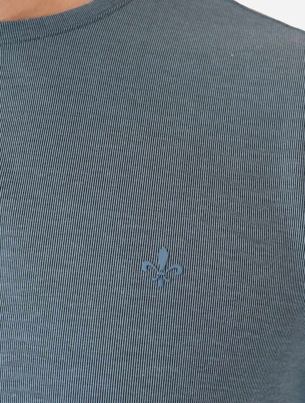 Camiseta Dudalina Masculina Regular Malha Listrada Black Azul Escuro
