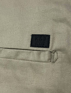 Calça K&J Black Masculina Alfaiataria Cetim Comfort Flex Cáqui