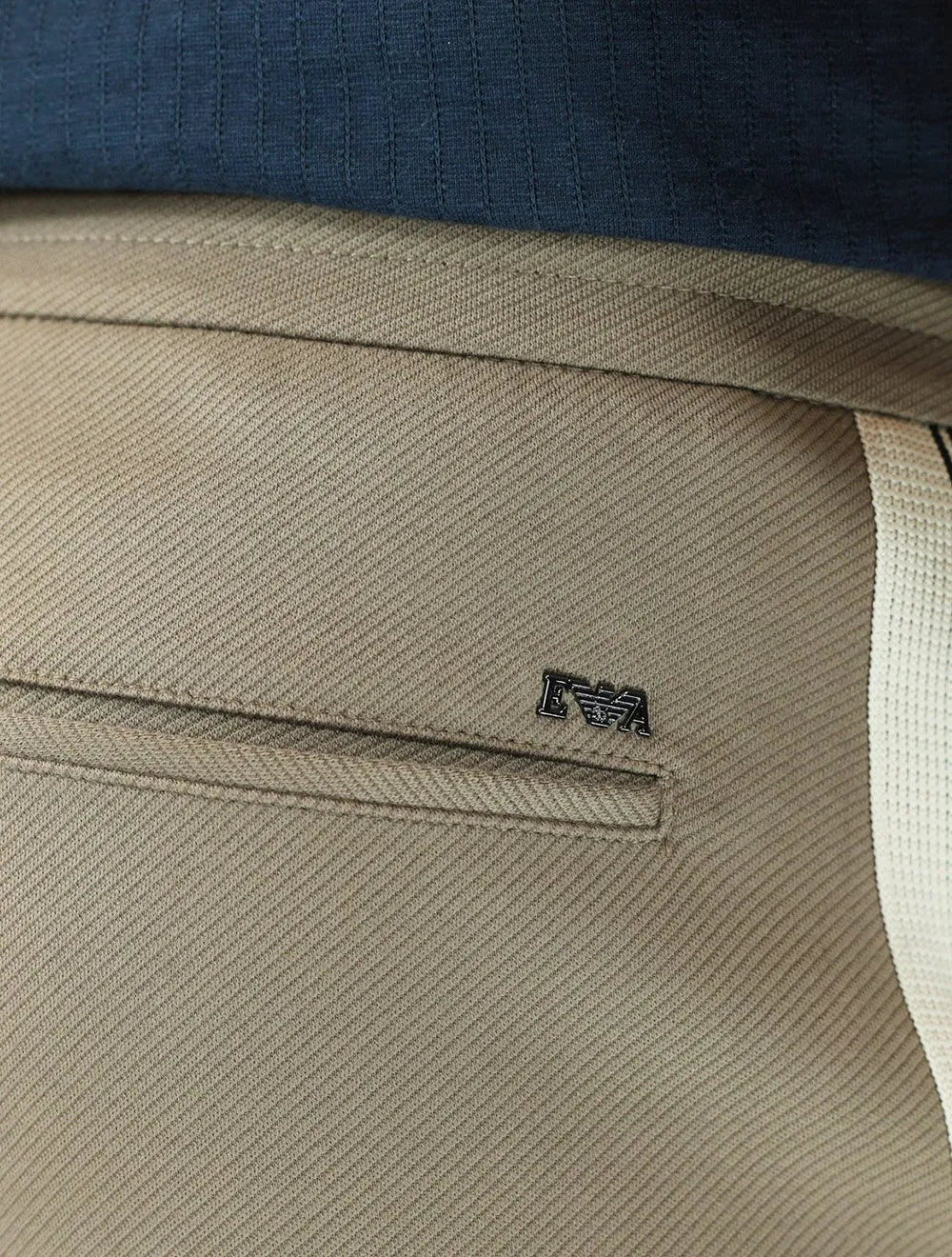Calça Moletom Empório Armani Masculina Lã Barra Fechada Caqui Escuro