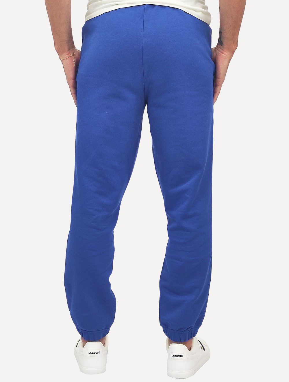 Calça Lacoste Masculina Moletom Jogger Print Logo Azul