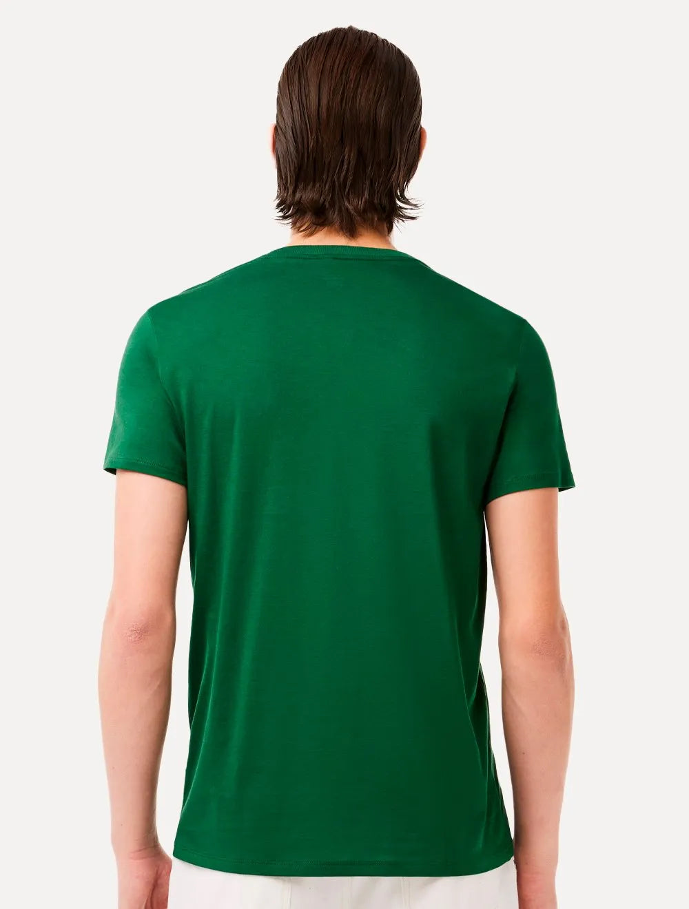 Camiseta Lacoste Masculina Jersey Pima Cotton Gola V Verde Escuro