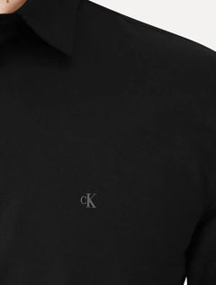 Camisa Calvin Klein Jeans Masculina Regular Plain Grey CK Logo Preta