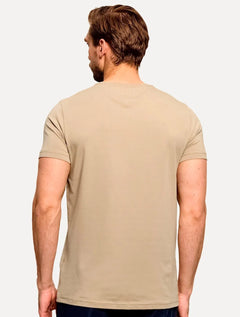 Camiseta Tommy Hilfiger Masculina Regular Core Pima Cáqui