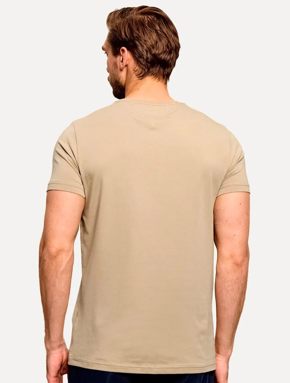 Camiseta Tommy Hilfiger Masculina Regular Core Pima Cáqui