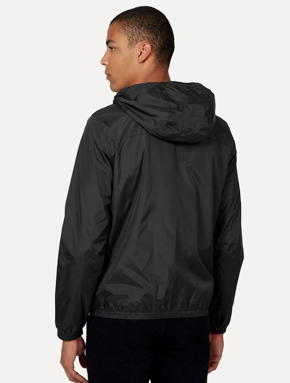 Jaqueta Dudalina Masculina Nylon Hoodie Corta Vento Color Preta
