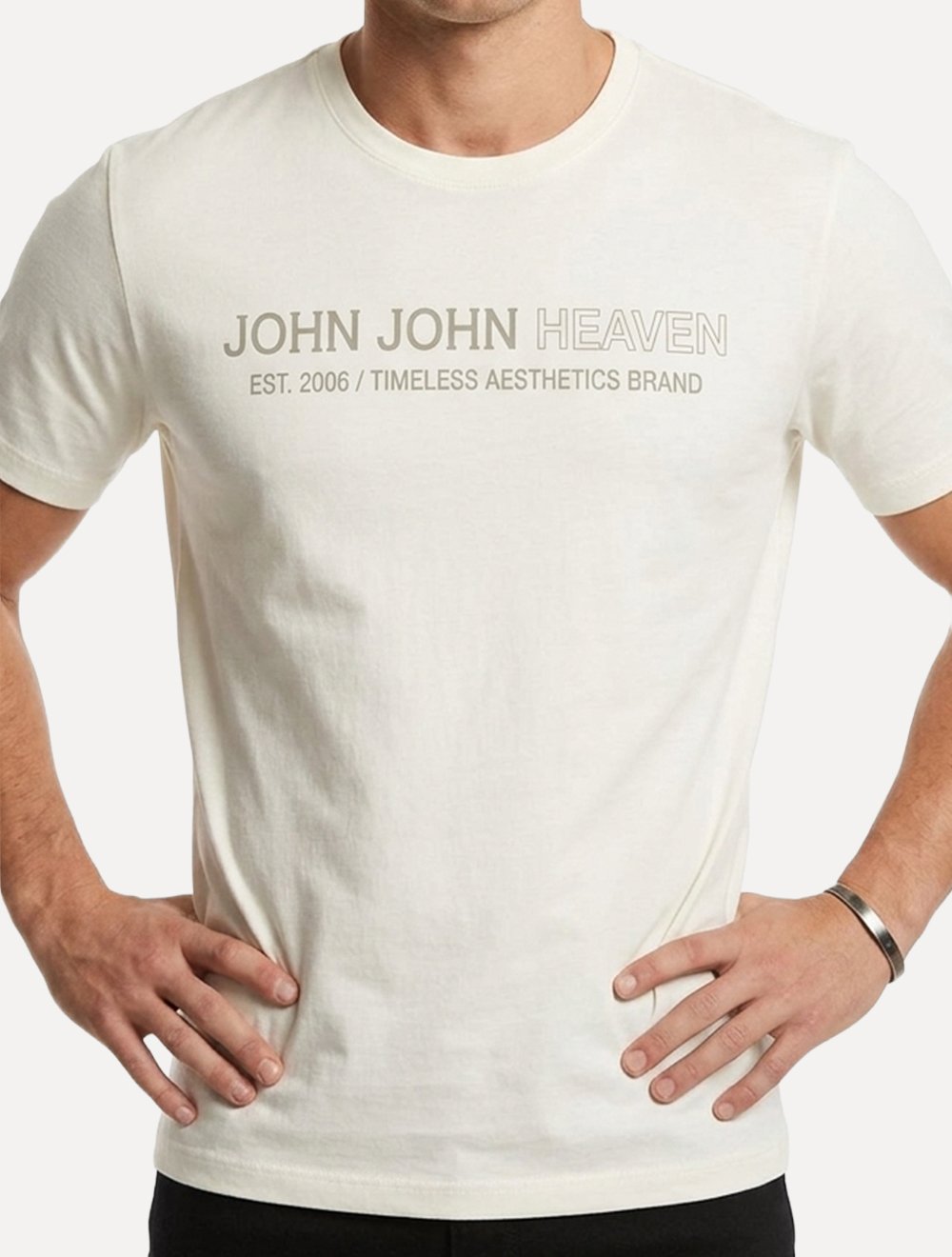 Camiseta John John Masculina Slim Fit United On And Off White