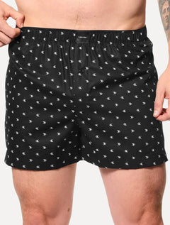 Cueca Calvin Klein Samba Canção Modern Print Diamond Logo Preta