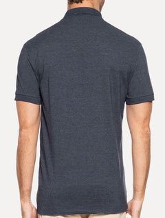 Polo Aramis Masculina Basic Piquet Mono Azul Marinho Mescla