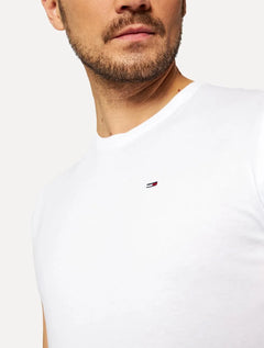 Camiseta Tommy Jeans Masculina Slim C-Neck Flag Branca