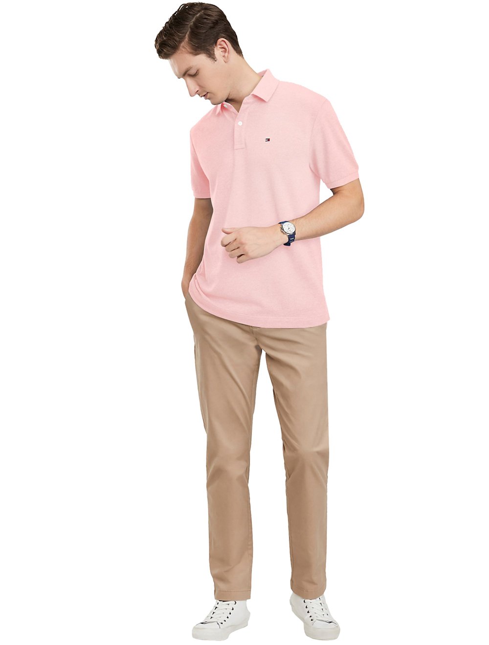 Polo Tommy Hilfiger Masculina Coupe Sur Ivy Rosa