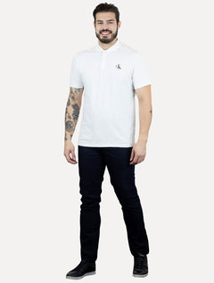 Polo Calvin Klein Jeans Masculina Piquet Regular Light Re Issue Branca