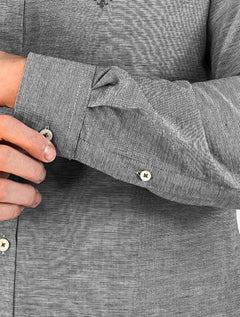Camisa Dudalina Masculina Slim Fit Superfine Cotton Striped Preto