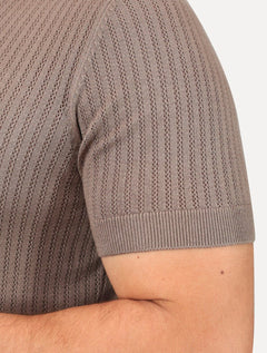 Tricô Dixen Manga Curta Gola Polo Marrom