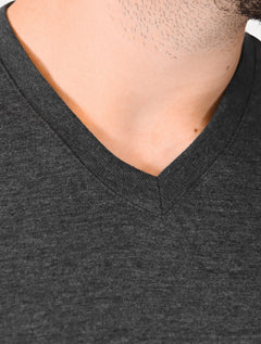 Camiseta Aramis Masculina Basic V-Neck Mono Logo Grafite Mescla