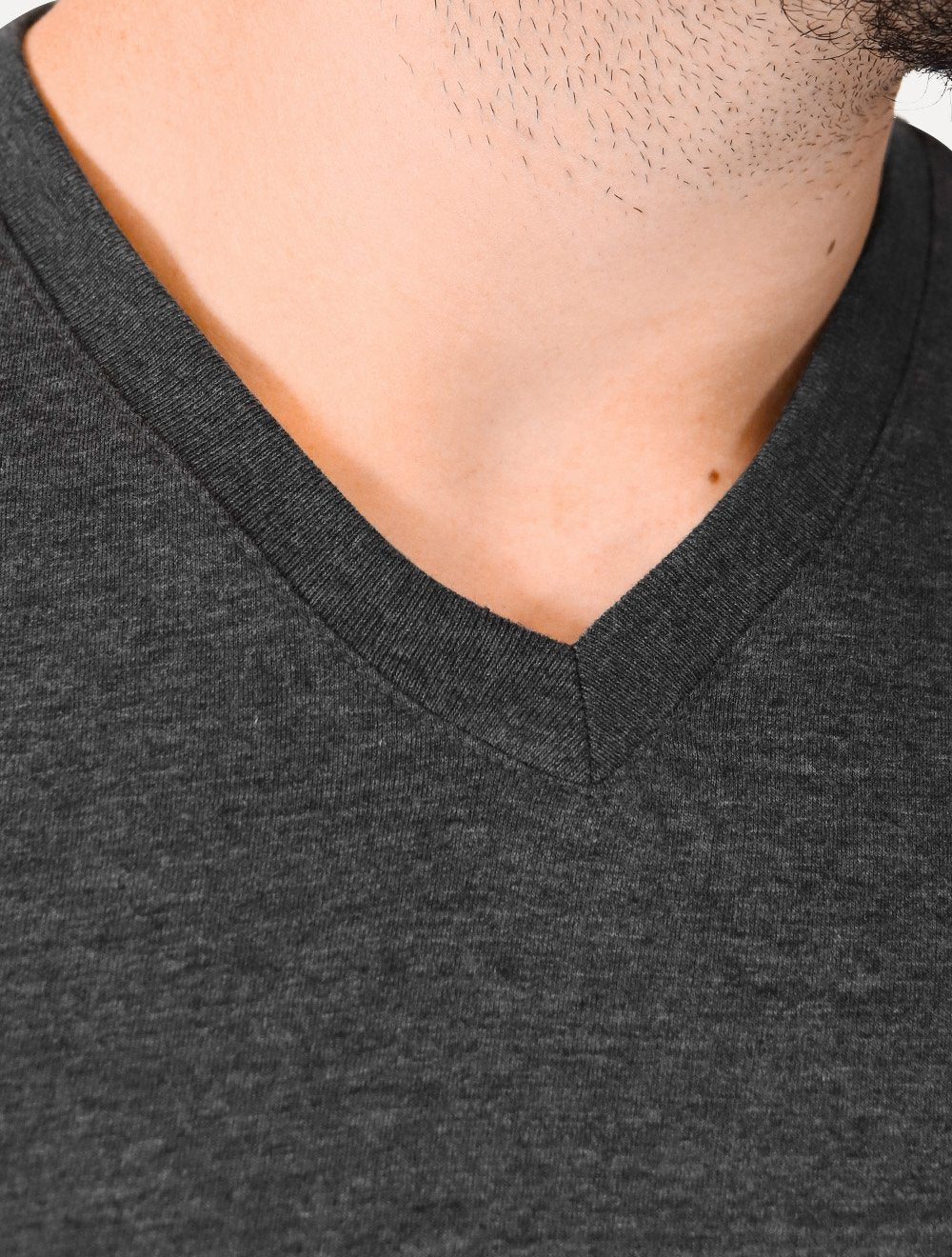 Camiseta Aramis Masculina Basic V-Neck Mono Logo Grafite Mescla