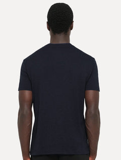 Camiseta Armani Exchange Masculina Regular Embroidery AX Logo Azul Marinho