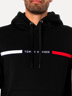Moletom Tommy Hilfiger Masculino Chest Insert Hoodie Preta