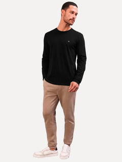 Camiseta Calvin Klein Masculina Meia Malha CK Signature Preta