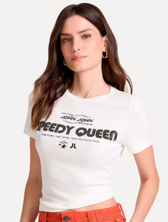 Camiseta John John Feminina Speedy Queen Off White