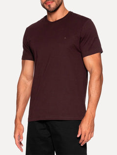 Camiseta Aramis Masculina Basic Lisa Mono Icon Bordô