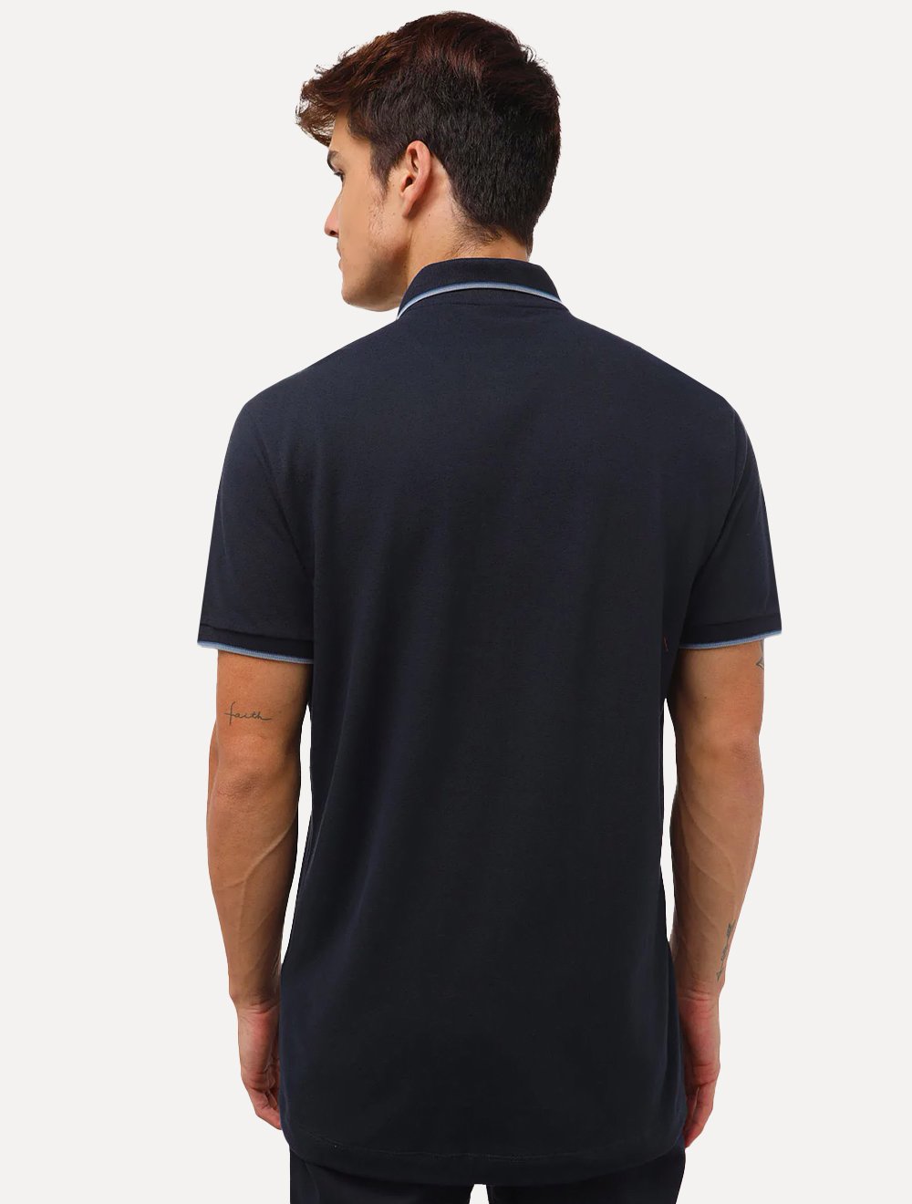 Polo Aramis Piquet Blue Stripes Collar Tipped Azul Marinho