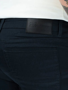 Calça King & Joe Masculina Slim Casual Cetim Flex Azul Marinho