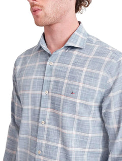 Camisa Aramis Masculina Slim Flame Xadrez Azul
