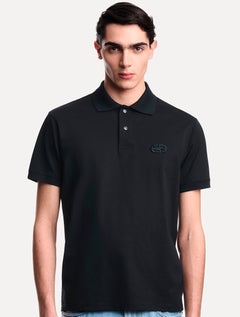 Camisa Polo Empório Armani Masculina Embossed EA Logo Embroidery Azul Marinho