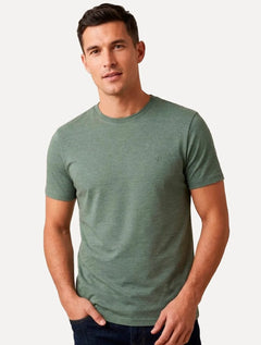 Camiseta Dudalina Regular Fit Textura Logo Verde Mescla