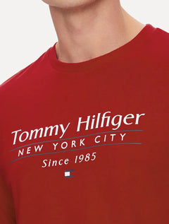 Camiseta Tommy Hilfiger Masculina Center Stack Vermelha