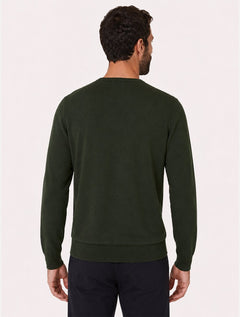 Suéter Dudalina Masculino Tricot Crewneck Básico Verde Militar