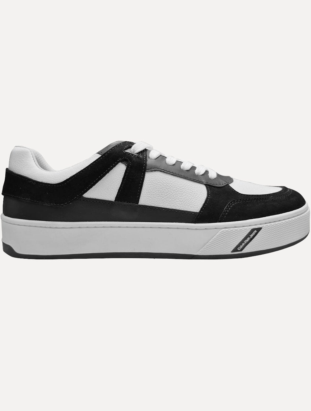 Tênis Calvin Klein Jeans Masculino Baixo Palito Layers Bicolor Branco/ Preto