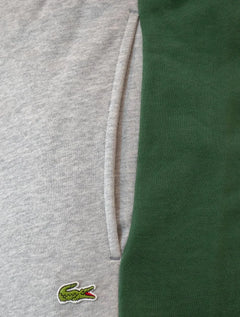 Bermuda Lacoste Masculina Moletom Fleece Colourblock Jogger Cinza Mescla