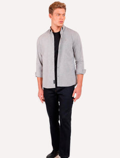 Camisa Aramis Masculina Slim Oxford Button Down Marrom Mescla