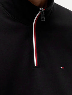 Moletom Tommy Hilfiger Masculino Regular Half Zip Tipping Terry Preto