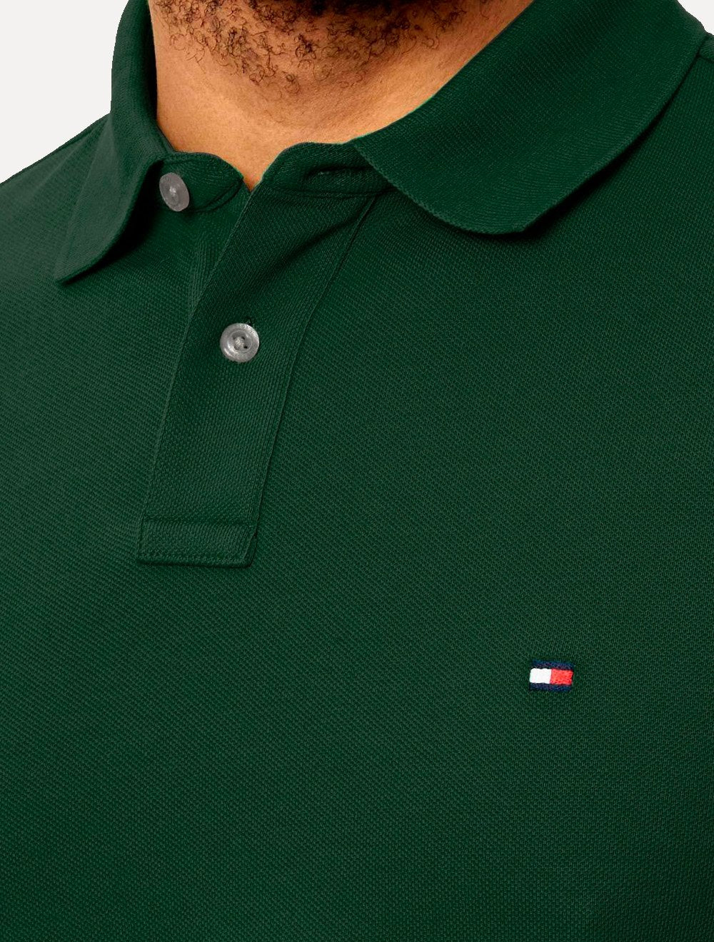 Polo Tommy Hilfiger Masculina Regular Piquet 1985 Verde Bandeira
