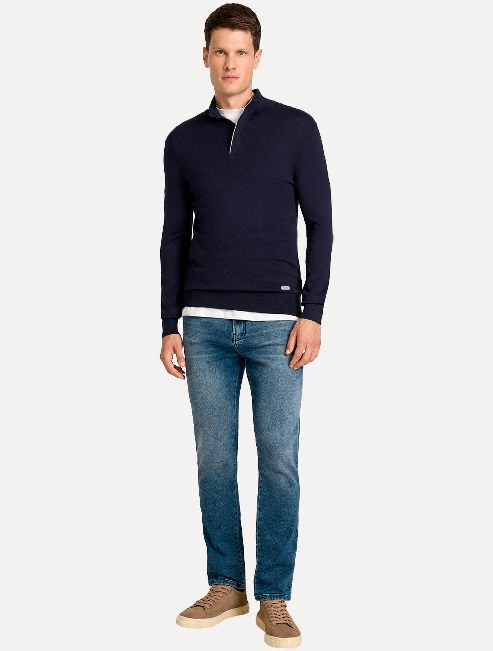 Suéter John John Masculino Regular Fit Tricot Jimmy Azul Marinho