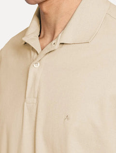 Polo Aramis Masculina Basic Piquet Mono Cáqui Claro
