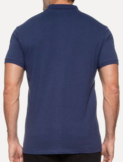 Polo Ellus Masculina Piquet Classic Easa Melange Azul Escuro