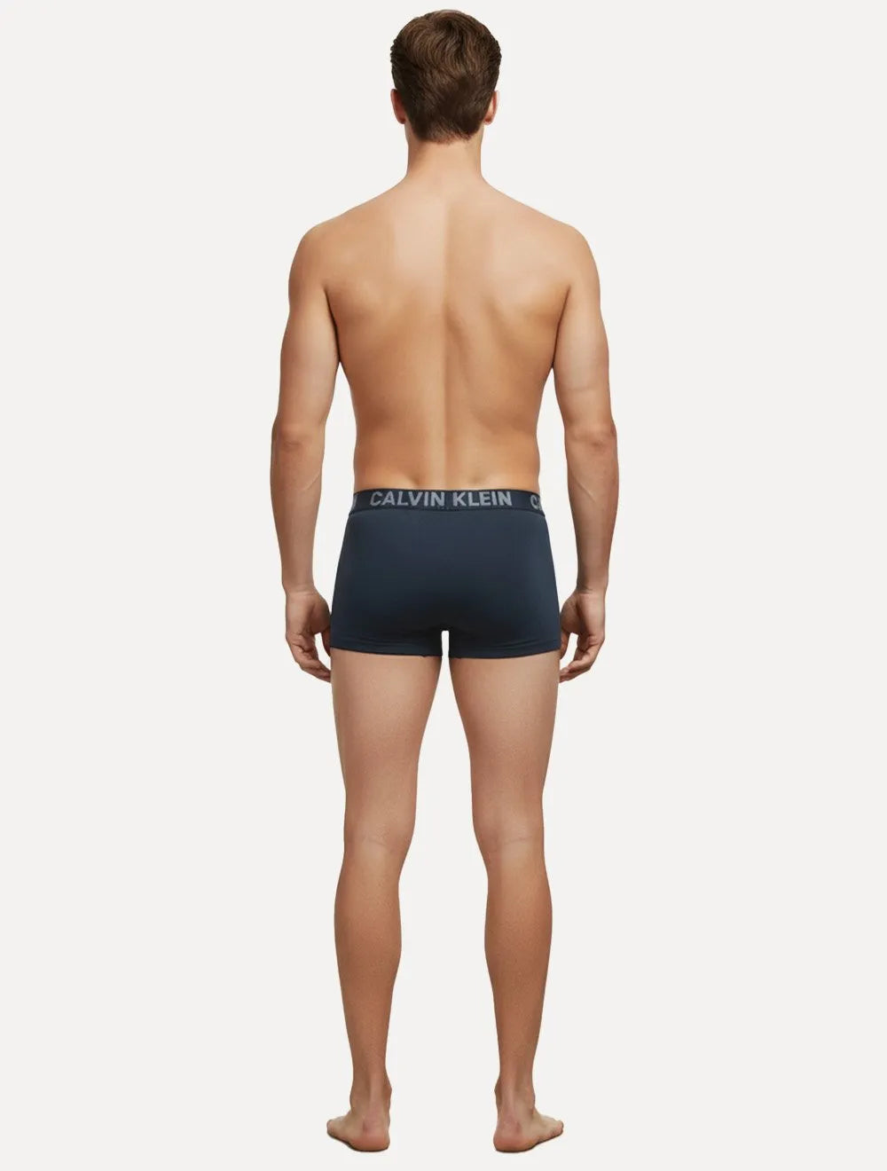 Cuecas Calvin Klein Trunk Seamless Grey Logo Azul Claro e Marinho Pack 2UN