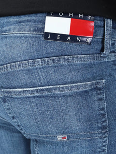 Calça Tommy Jeans Masculina Slim Scanton Washed 21552 Azul Médio